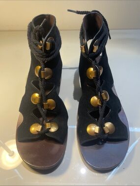 See By CHloe Enad lace up gladiator Heeled sandal sz 37.5